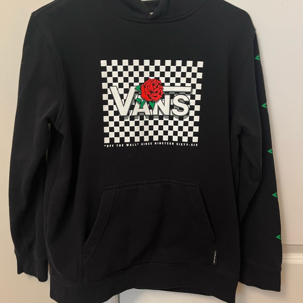goth vans sweat shirt with roses!